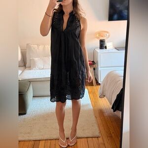 Embroidered Sheer black dress